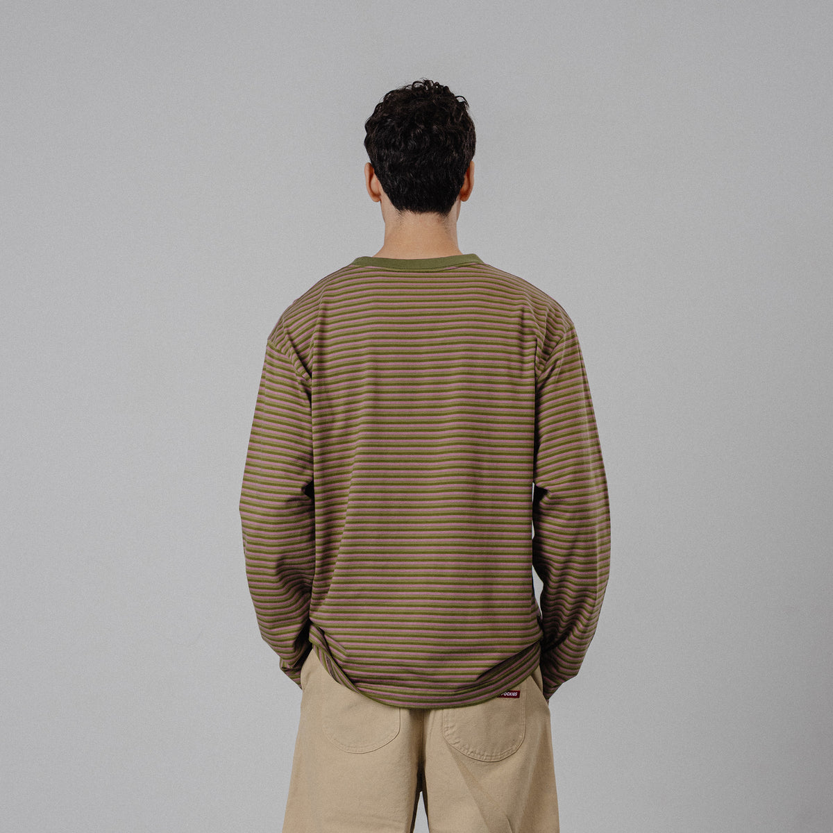 Striped LS - Green/Dusty Pink/Forest Green